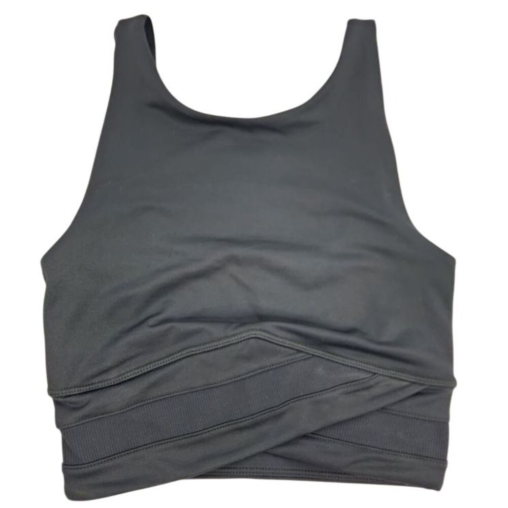 Sweaty Betty Crop Tank Women's XXS All Day Wrap Waist Yoga Running Bra Top Black
